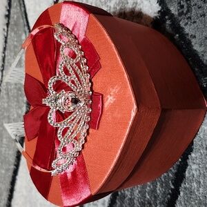 CRYSTAL RHINESTONE SILVER-TONE METAL TIARA W/ COMBS CROWN HEADPIECE